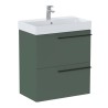 Roca Ella Zestaw łazienkowy Unik Compacto (szafka+umywalka) zielony mat 60 cm (A857778534+A327684004)