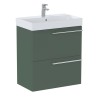 Roca Ella Zestaw łazienkowy Unik Compacto (szafka+umywalka) zielony mat 60 cm (A857778534+A327684004)