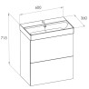 Roca Ella Zestaw łazienkowy Unik Compacto (szafka+umywalka) zielony mat 60 cm (A857778534+A327684004)