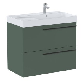 Roca Ella Zestaw łazienkowy Unik Prawa (szafka+umywalka) zielony mat 80 cm (A857770534+A327688000)