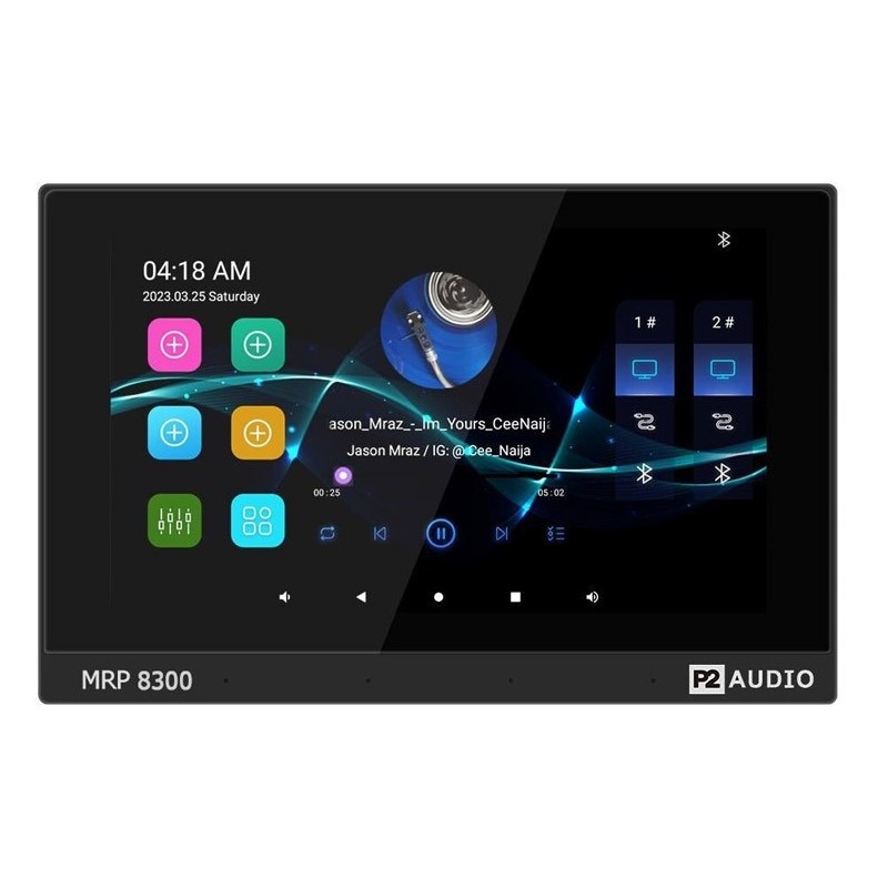 Dexon - P2 Zestaw nagłaśniający czarny Bluetooth, Wi-Fi - LAN ze Wzmacniaczem + 8 głośników 30W białych (MRP 8300+8x CS-530K)