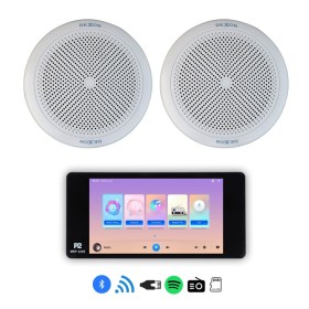 Dexon - P2 Zestaw nagłaśniający Bluetooth, Wi-Fi Spotify Android 2 głosniki białe 45W (MRP 2206 + 2xRP 84)