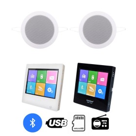 Dexon - P2 Zestaw nagłaśniający czarny Bluetooth / Radio FM ze Wzmacniaczem + 2 głośniki Twist 45W (MRP 2181+SPKTwist135-W)