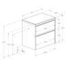 Roca Gap Pro Szafka łazienkowa 70 cm z 2 szufladami jasny dąb (A857897464)
