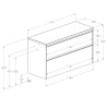 Roca Gap Pro Szafka łazienkowa 120 cm z 2 szufladami biały połysk (A857906806)