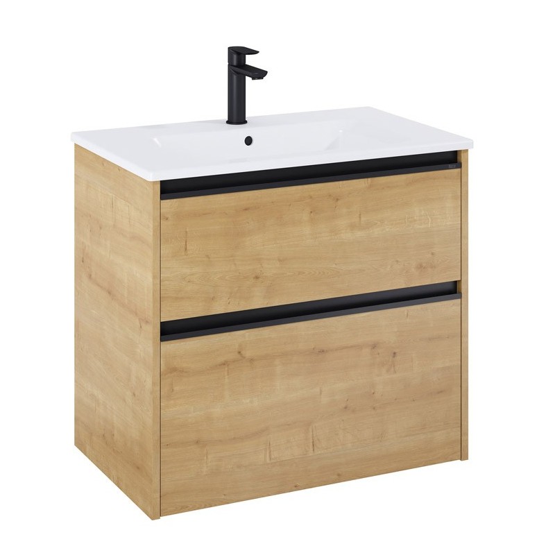 Roca Gap Pro Zestaw łazienkowy Unik szafka z umywalką slim 70 cm jasny dąb (A857897464+A3279A7000)