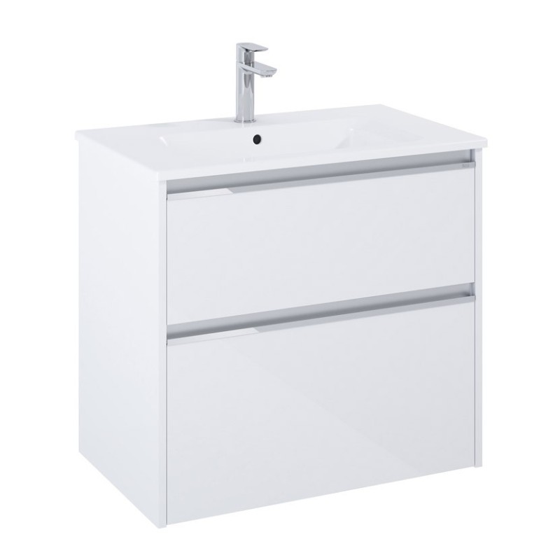 Roca Gap Pro Wąski Zestaw łazienkowy Unik Compact szafka z umywalką slim 70 cm biały połysk (A857909806+A3279AB000)