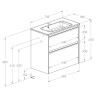Roca Gap Pro Wąski Zestaw łazienkowy Unik Compact szafka z umywalką slim 70 cm jasny dąb (A857909464+A3279AB000)
