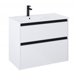 Roca Gap Pro Zestaw łazienkowy Unik Compact szafka z umywalką slim lewa 80 cm biały połysk (A852053806)