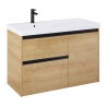 Roca Gap Pro Zestaw łazienkowy Unik szafka z koszem cargo + umywalka lewa 100 cm jasny dab (A857904464+A3270MB004)