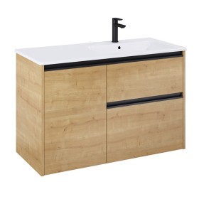 Roca Gap Pro Zestaw łazienkowy Unik szafka z koszem cargo + umywalka slim prawa 100 cm jasny dąb (A857905464+A3279A2000)