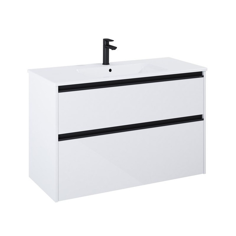 Roca Gap Pro Zestaw łazienkowy Unik szafka + umywalka slim 100 cm biały połysk (A857901806+A3279A1000)