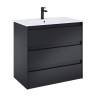 Roca Alpine Szafka (3 szuflady) z umywalką ceramiczną 80 cm czarny mat (A857868532+A32799C000)