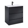 Roca Alpine Szafka (3 szuflady) z umywalką ceramiczną 70 cm czarny mat (A857867532+A32799D000)