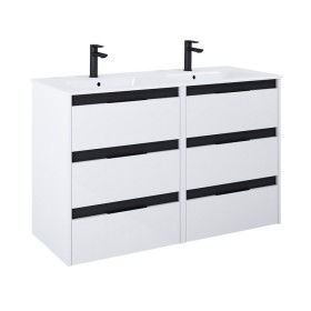 Roca Alpine Szafka (6 szuflad) z umywalką ceramiczną 120 cm biały połysk (2xA857866606+A32799A000)