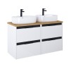 Roca Alpine Szafka (4 szuflady) z blatem 120 cm biały połysk (2xA857863606+A857757464)