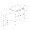 Roca Alpine Szafka (2 szuflady) z blatem 70 cm czarny mat (A857864532+A857891464)