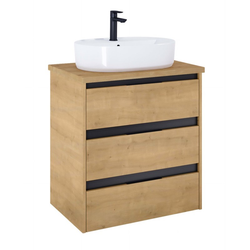 Roca Alpine Szafka (3 szuflady) z blatem 70 cm jasny dąb (A857867464+A857891464)