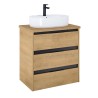 Roca Alpine Szafka (3 szuflady) z blatem 70 cm jasny dąb (A857867464+A857891464)