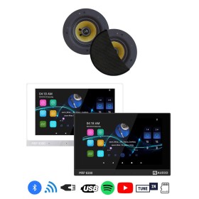 Dexon - P2 Zestaw nagłaśniający biały Bluetooth, Wi-Fi - LAN + 4 głośniki Samba 65W czarny (MRP 8300+4x SPKSAMBA4065-Z)