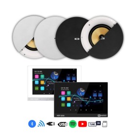 Dexon - P2 Zestaw nagłaśniający czarny Bluetooth, Wi-Fi - LAN ze Wzmacniaczem + 4 głośniki 30W czarne (MRP 8300+4x CS-530K)