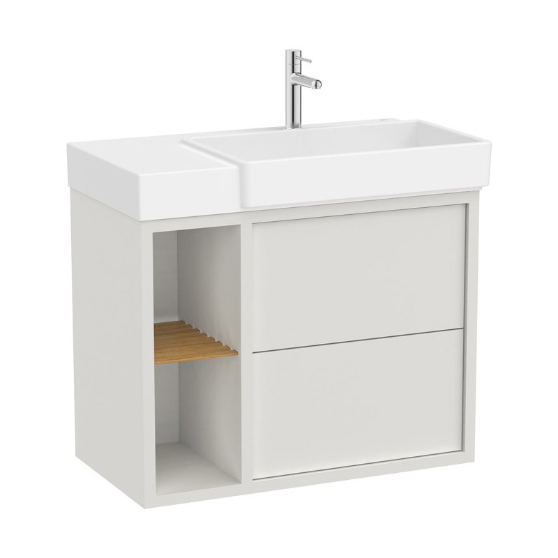 Roca Tura Zestaw szafka z umywalką UNIK wersja prawa 80 cm biały mat (A852027558)