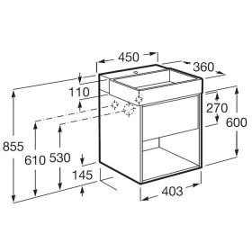Roca Tura Zestaw szafka z umywalką UNIK Compacto  45 cm biały mat (A852023558)