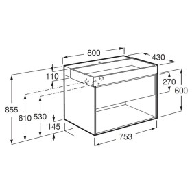 Roca Tura Zestaw szafka z umywalką UNIK 80 cm szlachetny terakota (A852030560)