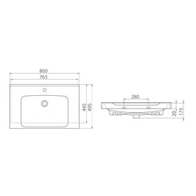 CeraStyle Umywalka Anova 80 cm (090700-u)