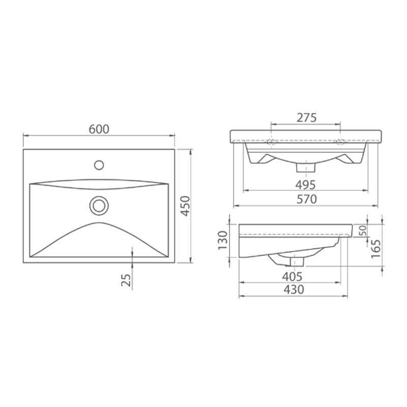 CeraStyle Umywalka Elite 60 cm (032000-u)