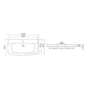 CeraStyle Umywalka City K 100 cm (083700-u)