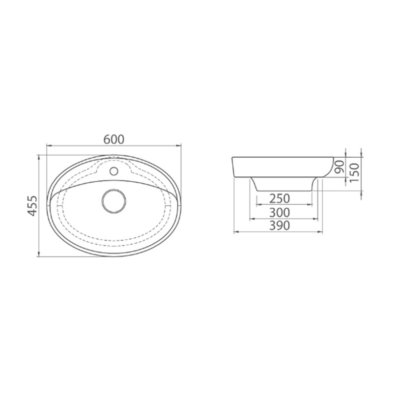CeraStyle Umywalka nablatowa WB Lal C 60 cm (072200-u)