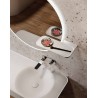 Rak Ceramics Valet Ceramiczna półka 39,5x20,5 cm do lustra okrągłego JOY lewa biały połysk (VALAC3609AWHA)