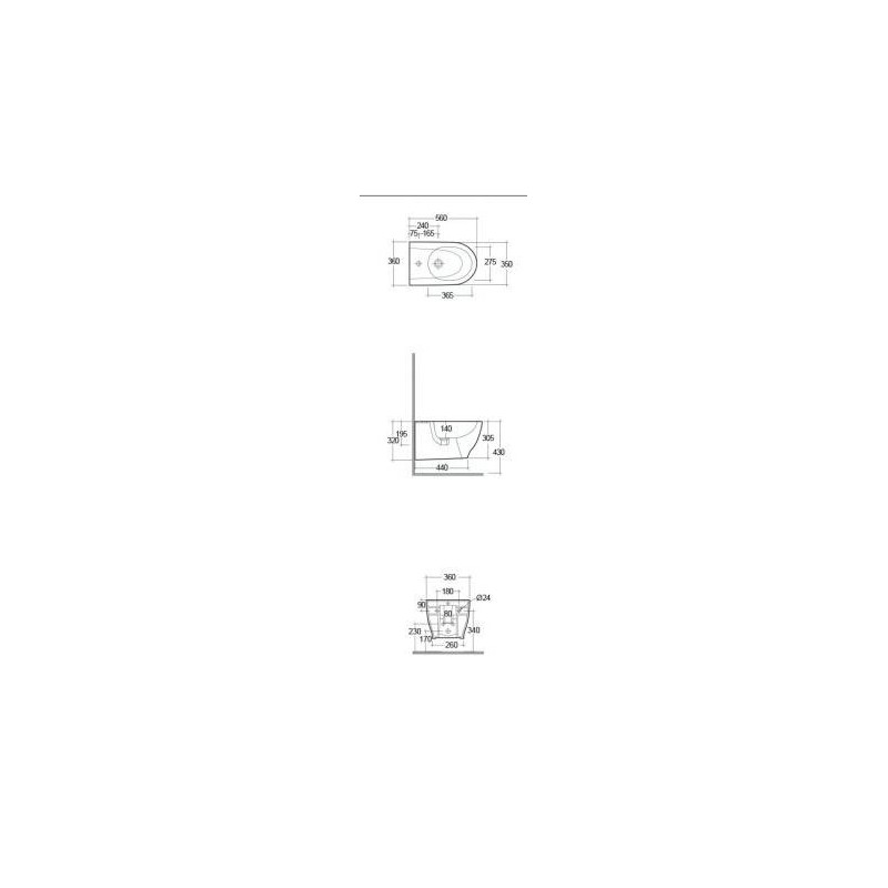 Rak Ceramics Moon Bidet podwieszany 56x36 cm biały połysk (HAR07AWHA)