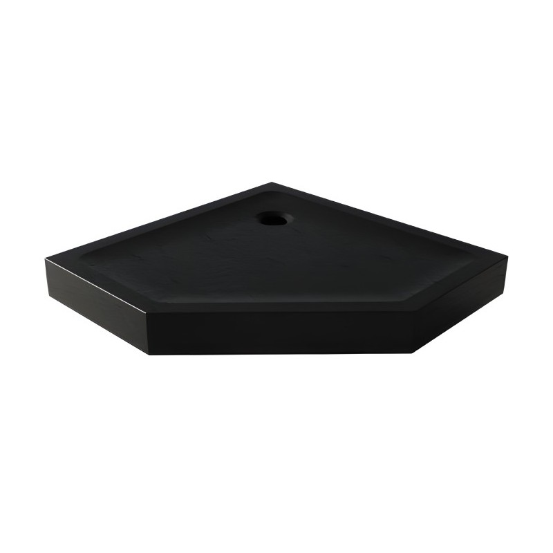 New Trendy Mild Stone Brodzik Akrylowy Pięciokątny 80x80x11,5 Czarny (B-0560)