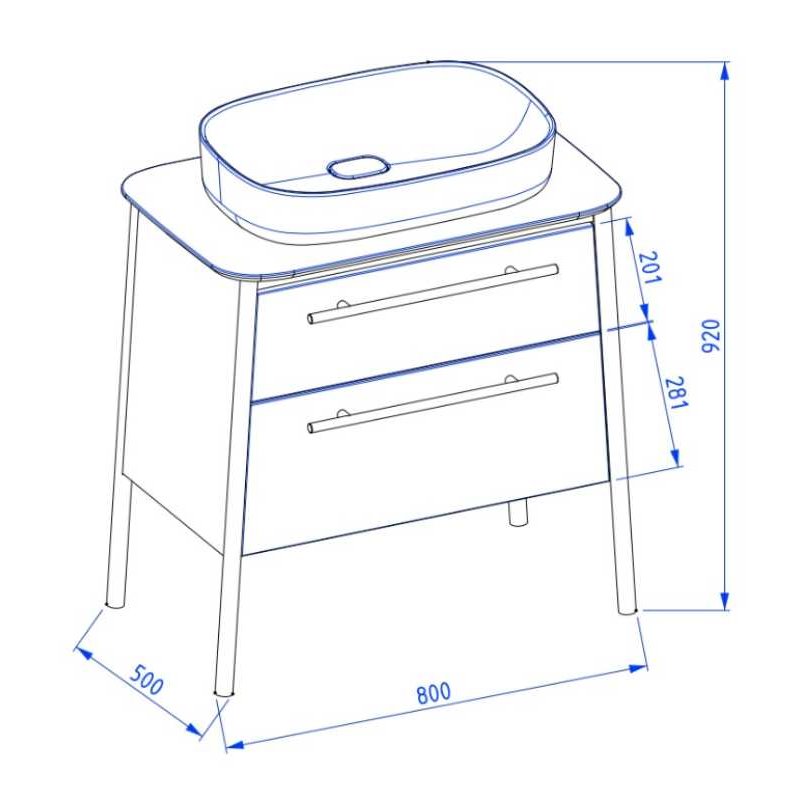 Krofam Dukla Szafka podumywalkowa 80 cm szary półmat (148-0102)