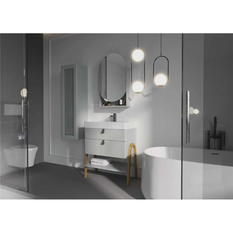 Krofam Moss Lustro owalne Moss 50x75 cm jasno szary półmat (145-0106)