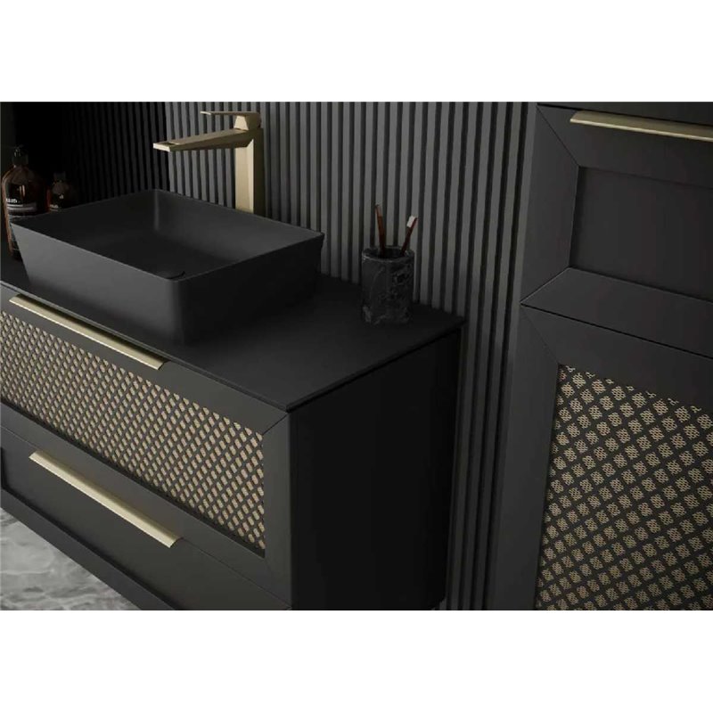 Krofam Chic Blat kompaktowy 60 cm struktura kamienia czarny (156-0101)