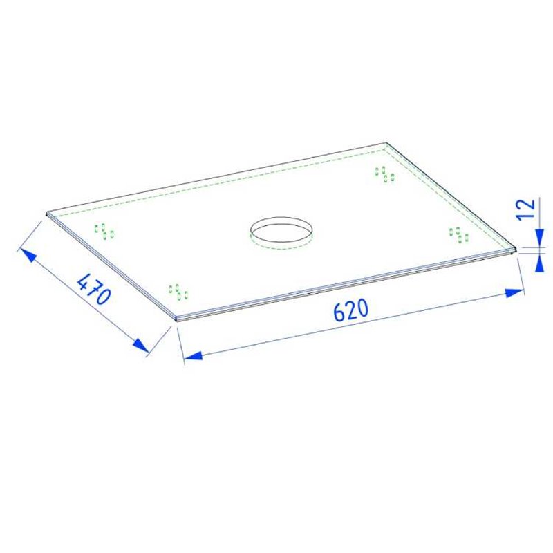 Krofam Chic Blat kompaktowy 60 cm struktura kamienia czarny (156-0101)