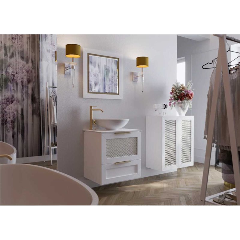 Krofam Chic Lustro 60x80 cm biały półmat (144-0006)