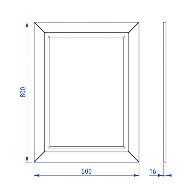 Krofam Chic Lustro 60x80 cm biały półmat (144-0006)