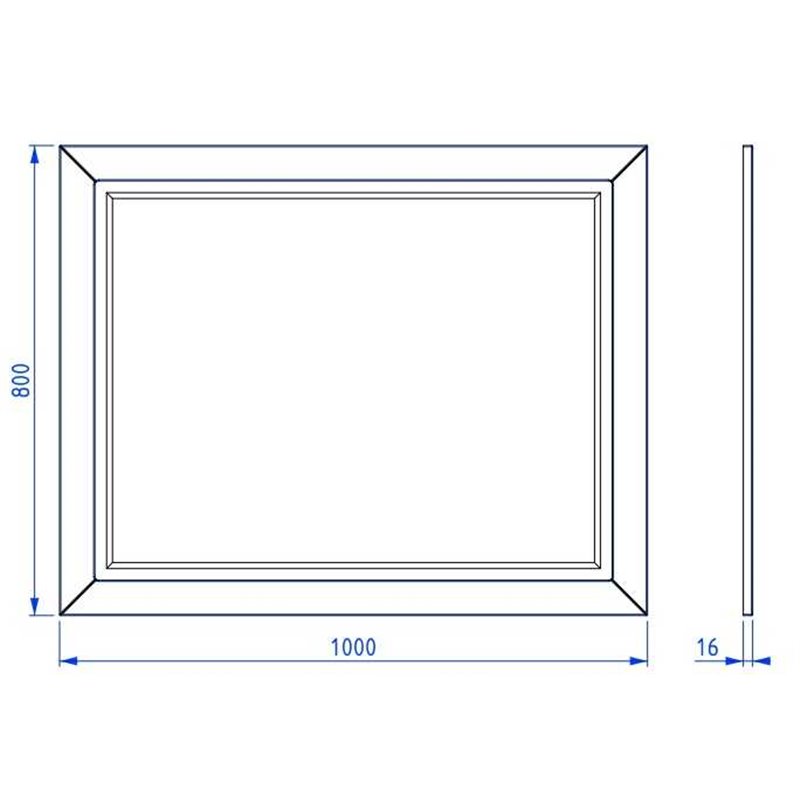Krofam Chic Lustro 100x80 cm czarny półmat (144-0108)