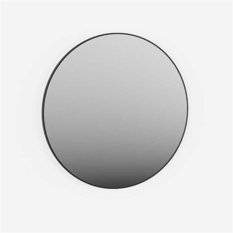 Krofam Edge Lustro okrągłe w aluminiowej anodowanej ramie COMO 80 cm czarna rama (138-0007)