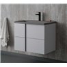 Krofam Edge Szafka podumywalkowa 90 cm biało-szary półmat z umywalką beton (138-0102+138-0513)
