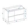 Krofam Edge Szafka podumywalkowa 90 cm biało-szary półmat z umywalką beton (138-0102+138-0513)
