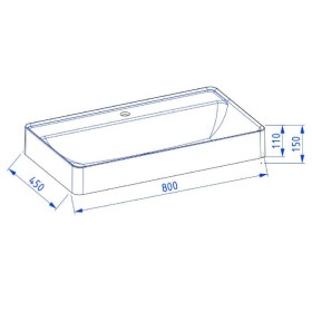 Krofam Vibe Umywalka meblowa kwarcowa 80 cm biało-szary | bez otworu na baterię (146-0502)