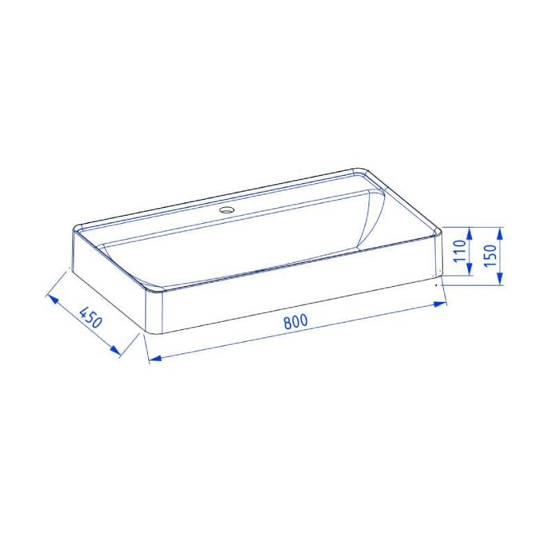 Krofam Vibe Umywalka meblowa kwarcowa 80 cm czarny | z otworem na baterię (146-0514)