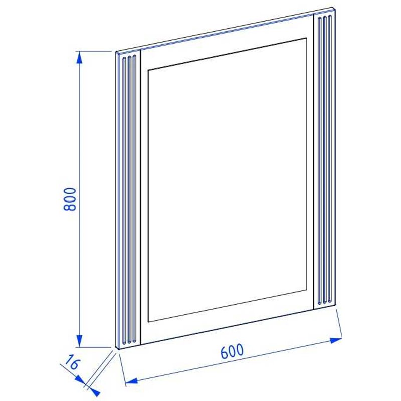 Krofam Oxford Lustro 60x80 cm stara ciemno szary półmat (141-0102)