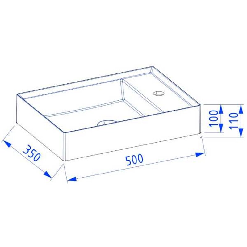 Krofam Uniq Umywalka Solid Surface UNIQ 50 cm | z otworem na baterię (150-0500)