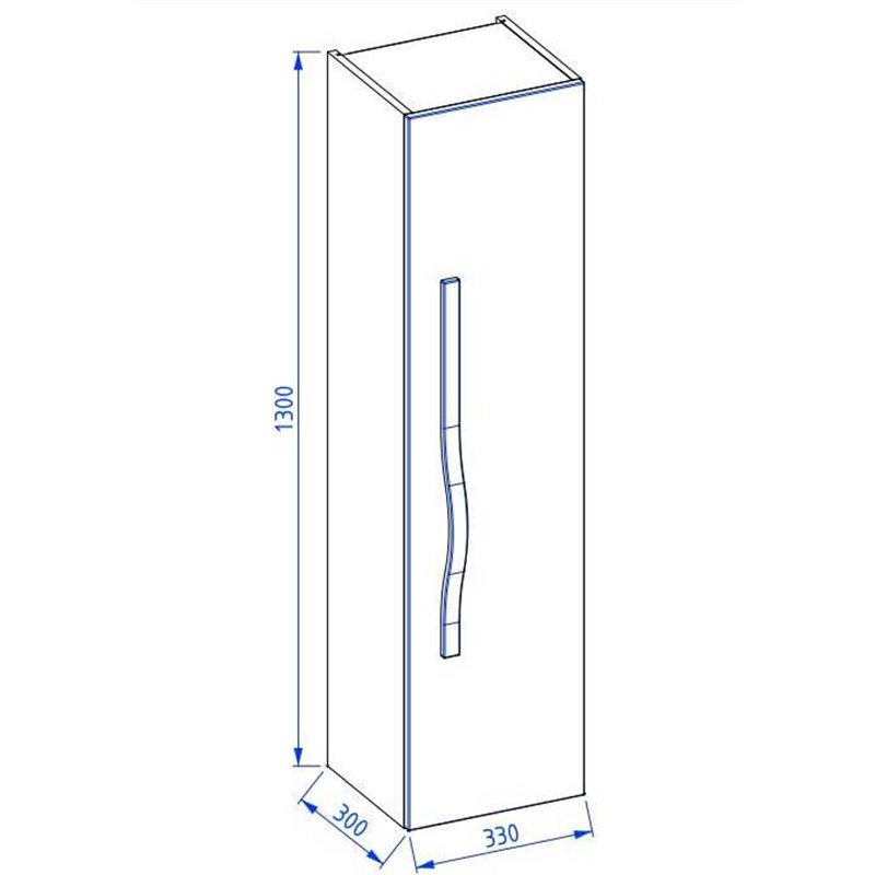 Krofam e-Vog Szafka wysoka 33 cm biały połysk / uchwyt złoty (159-0007)
